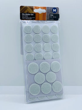 Metafranc Filz-Gleiter-Sortiment 104-Teilig Möbelschutz Selbstklebend Weiß