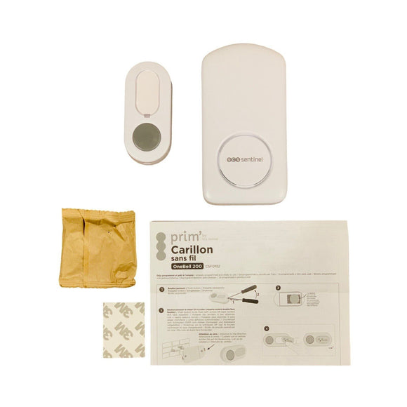 SCS SENTINEL CSF0102 Drahtlose Türklingel mit 15 Melodien Schutz IP55 Weiß