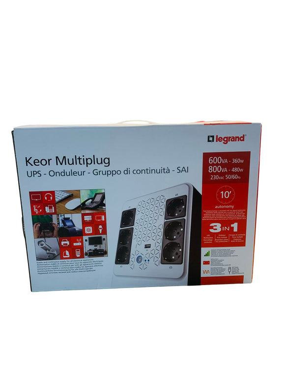 LEGRAND Mehrfachsteckdose Keor Multiplug mit 600 VA/360W 6 Ausgänge Schuko USB