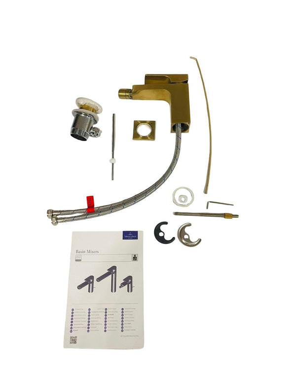 Villeroy & Boch Architectura Square Einhebel-Bidetarmatur Zugstange Brushed Gold