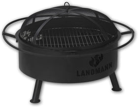 Landmann Feuerschale mit Grillrost Ø 78cm Feuerkorb Stahl Holzkohlegrill Schwarz