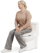 HEAO Toilettensitzerhöhung 10 cm WC Sitzerhöhung Rutschfest Klappbar Weiß-7