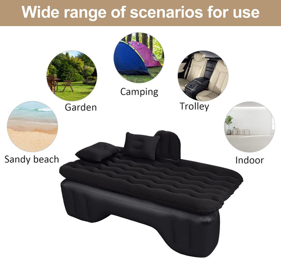 Automatraze Luftmatraze beflockt Oberfläche aufblasbar Autobett Reisen 128x70 cm
