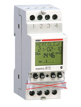 VEMER VE767700 MEMO BT2 Digitale Zeitschaltuhr 2 Kanäle DIN-Hutschiene per App