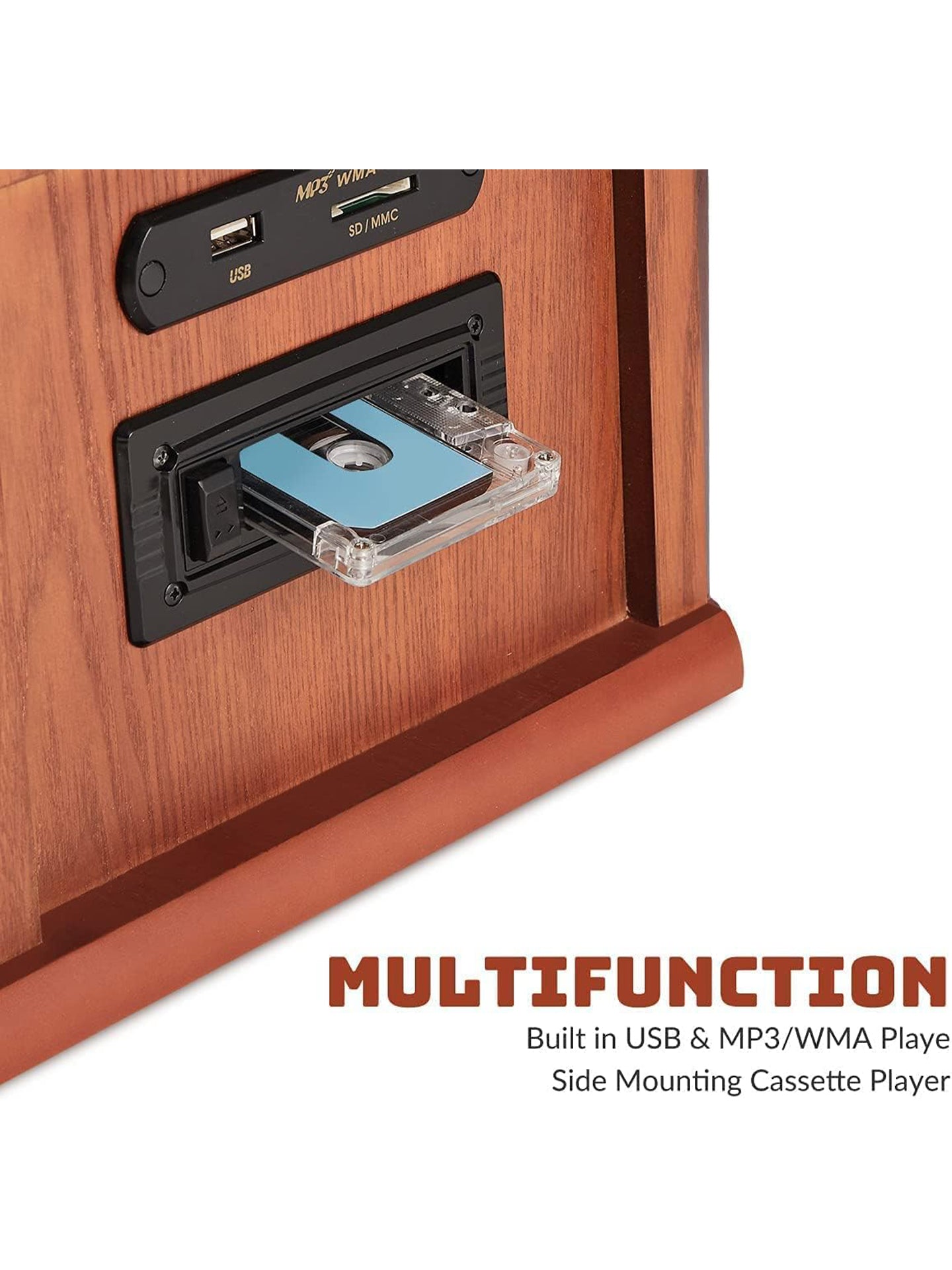 ORCC 10 in 1 Plattenspieler für Schallplatten mit Bluetooth Lautsprecher FM USB
