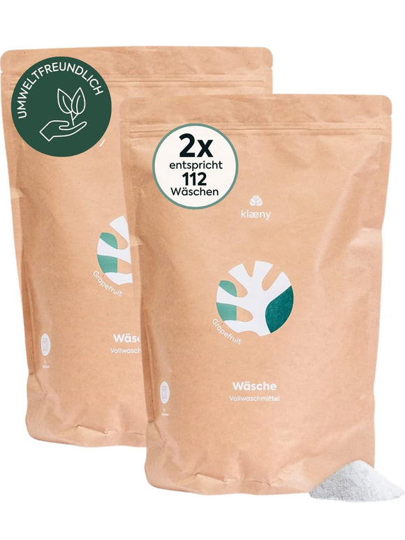 klaeny Nachhaltiges Waschmittel Set Vollwaschmittel 112 Waschladungen 4kg