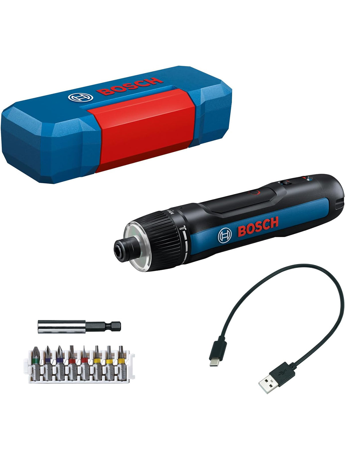 Bosch Professional Akkuschrauber Bosch GO 3 mit Koffer 8-teiligem Bit-Set