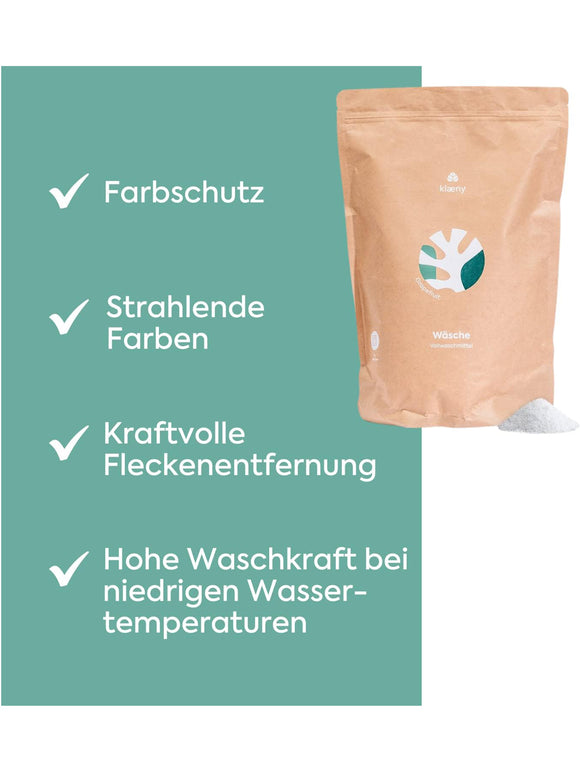 klaeny Nachhaltiges Waschmittel Set Vollwaschmittel 112 Waschladungen 4kg