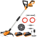 21V Akku Rasentrimmer Freischneider Bürstenlos 2x Akku Teleskoprohr Verstellbar-1