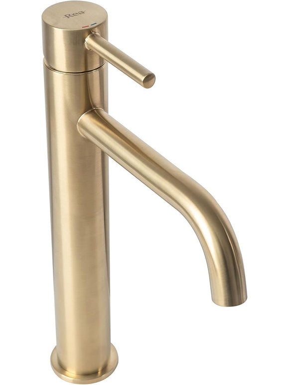 Rea Waschtischarmatur LUNGO BRUSH GOLD HAUT Wasserhahn Badarmatur aus Messing