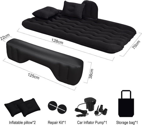 Automatraze Luftmatraze beflockt Oberfläche aufblasbar Autobett Reisen 128x70 cm