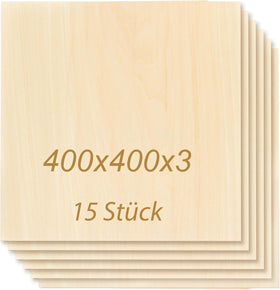 15 Stück 3mm Sperrholz 400x400 mm Laserfähig Linde Holzplatten Holz