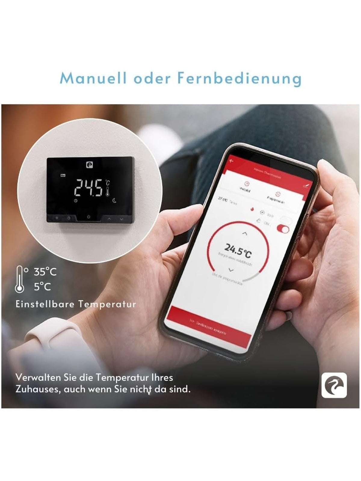 Garza Wireless Wifi Smart Thermostat für Kessel & Heizung Touch Alexa Google