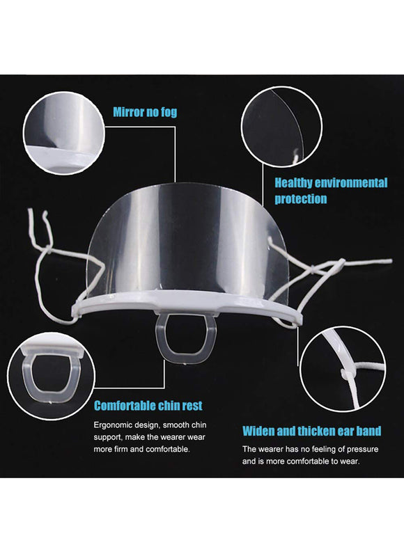 10 Stück Transparent Mundschutz Gesichtsschutz Nasenschutz Visier Schild
