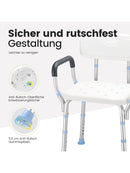 HEAO Duschstuhl mit Rückenlehne und Armlehnen höhenverstellbar 41-53cm bis 136kg-3