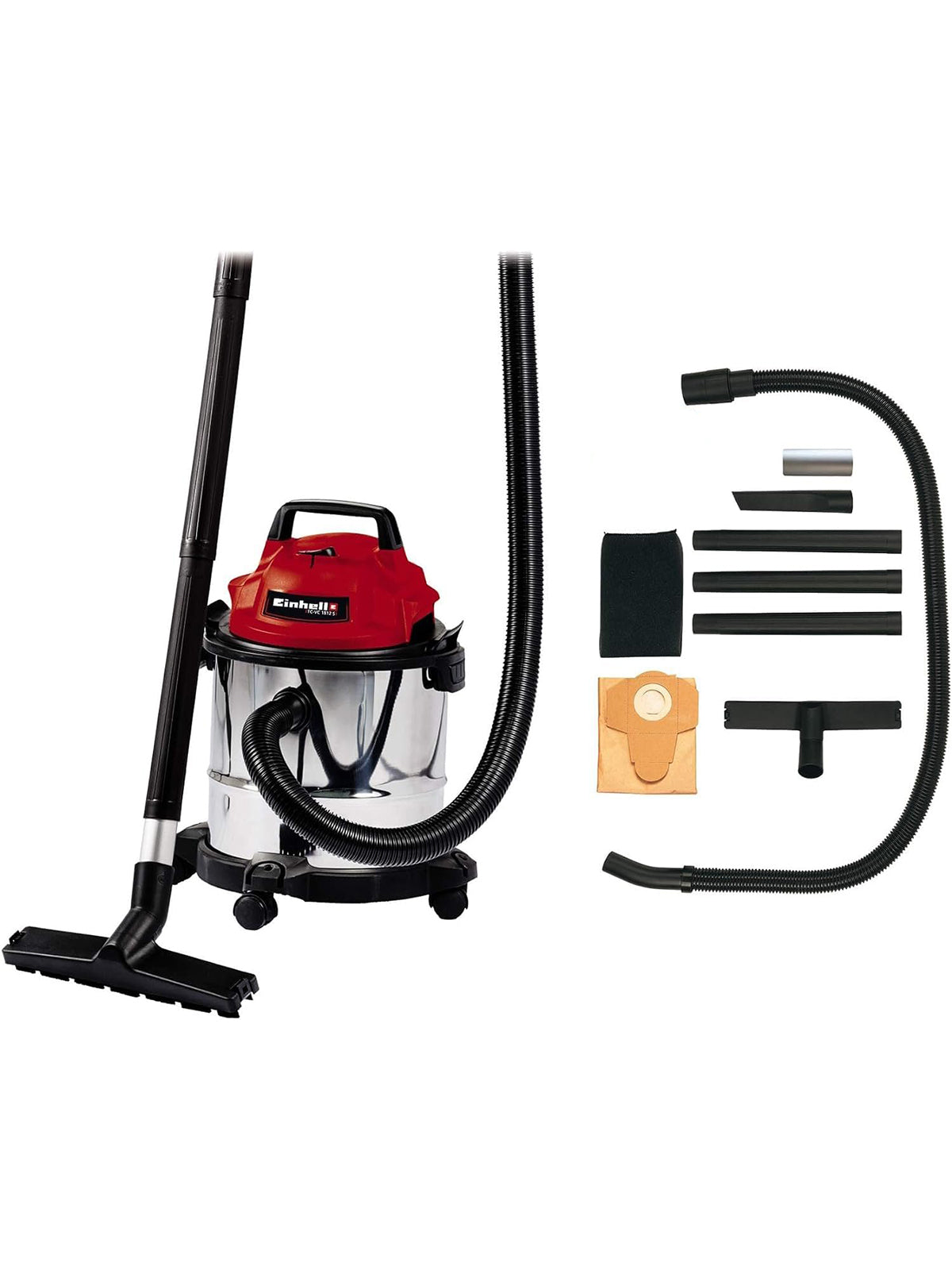 Einhell TC-VC 1812 S Nass-Trockensauger 1250 W mit 12 L Edelstahlbehälter