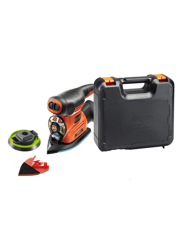 Black+Decker 4-in-1 Multischleifer 220W mit Autoselect mit Zubehör KA280K