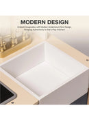 ROBUD Kinderküche Spielküche Set Holz Vintage mit Zubehör Wasserhahn Töpfe Blau-9