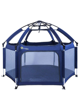 Baby Laufstall mit Matte Pop-up Baby Laufgitter Atmungsaktiv 6-Panel Faltbar