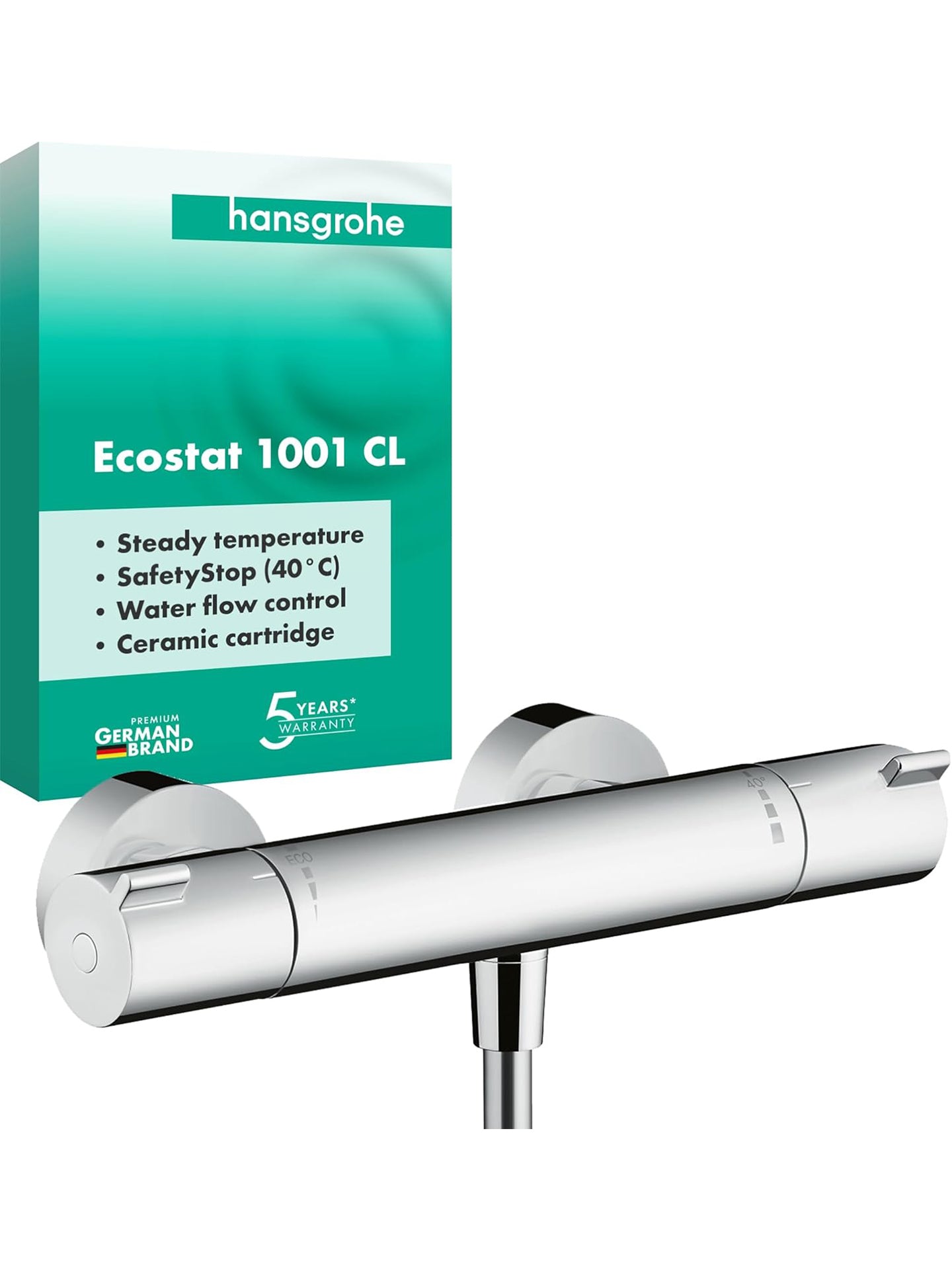 hansgrohe Ecostat 1001 CL Duschthermostat Aufputz mit Sicherheitssperre Chrom