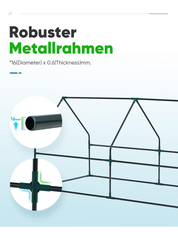 Quictent Foliengewächshaus Gewächshaus für Draußen 180x92x92 cm Reißverschluss