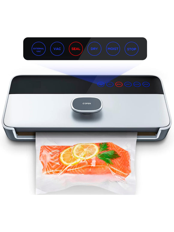 CalmDo Vakuumiergerät Vollautomatisch Vakuumierer 80Kpa mit Folienrolle CD-V001