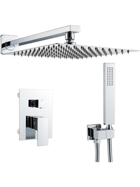 Solepearl 10 Zoll Regendusche Unterputz Duscharmatur Duschsystem Chrom 25 x 25cm