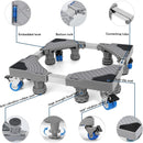 NIUXX Waschmaschine Sockel Untergestell mit 8 Füßen+4 Räder 42-66cm verstellbar-8