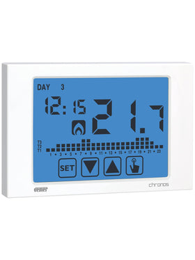 VEMER VE451100 Chronos Digital Heizungsthermostat Touchscreen-LCD-Anzeige Weiß