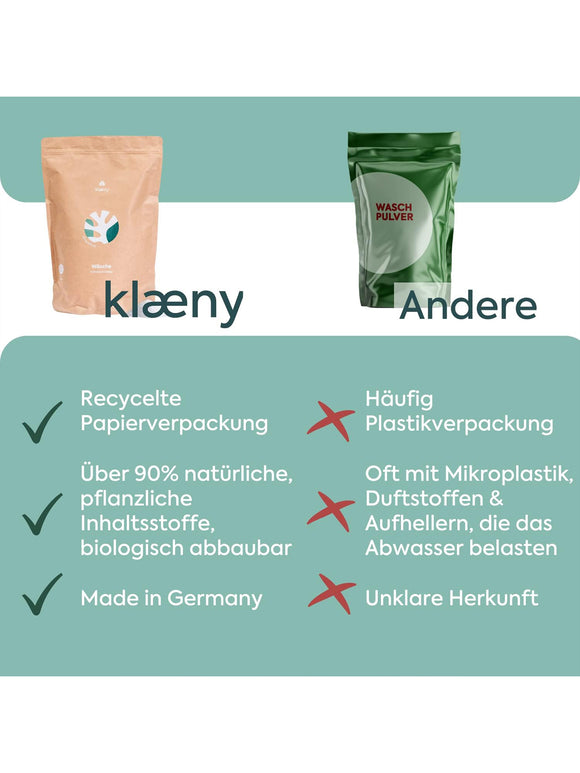 klaeny Nachhaltiges Waschmittel Set Vollwaschmittel 112 Waschladungen 4kg