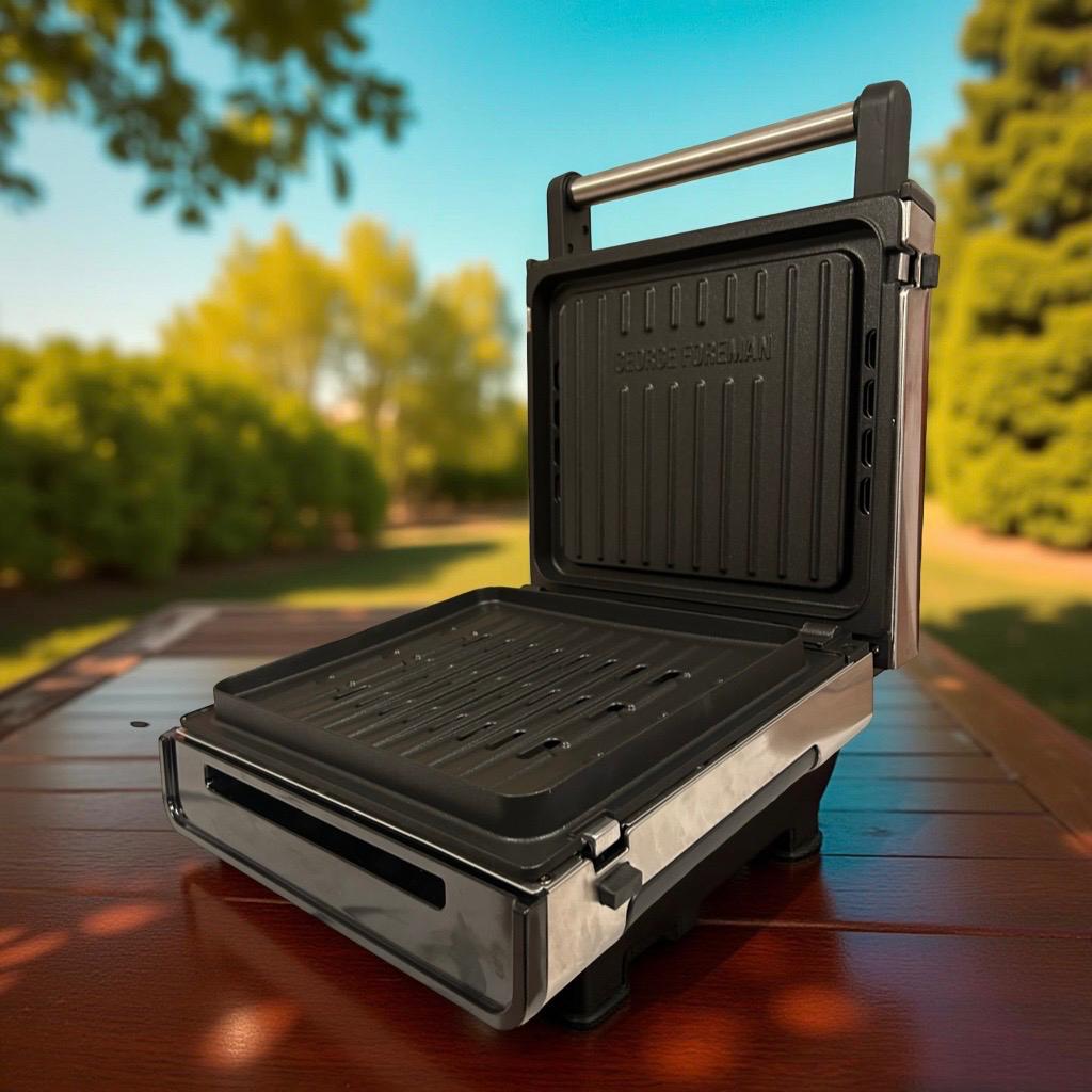 George Foreman Kontaktgrill & Panini- / Sandwichgrill Smokeless Tischgrill 200°C