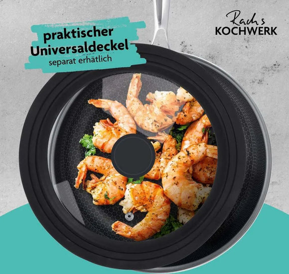 Bratpfanne Edelstahl Pfanne Antihaft Kratzfest Wabenstruktur für alle Herdarten