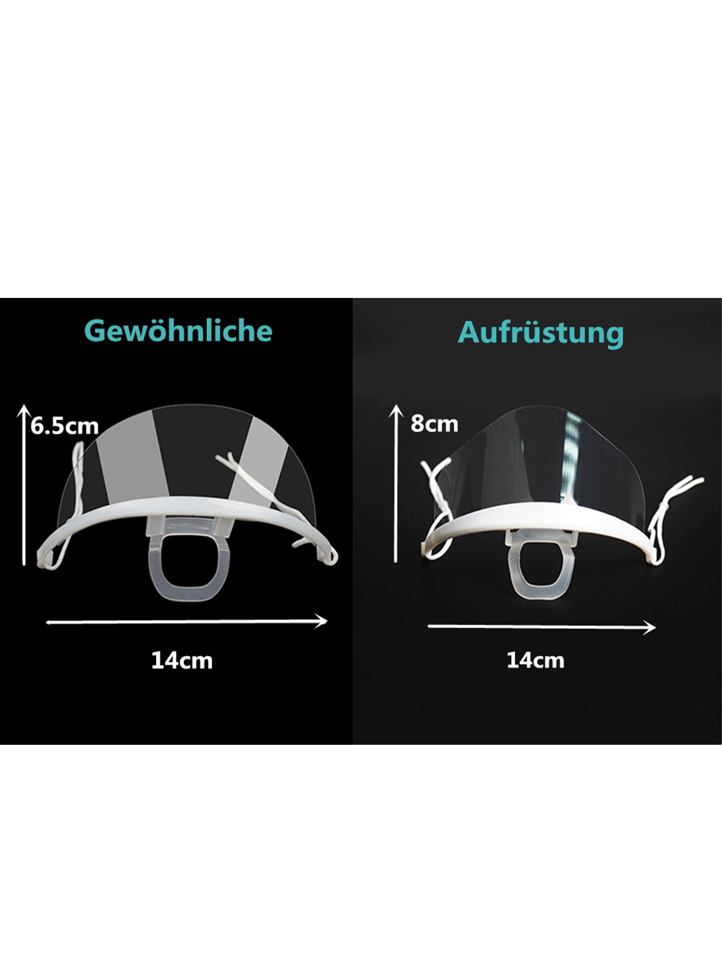 10 Stück Transparent Mundschutz Gesichtsschutz Nasenschutz Visier Schild