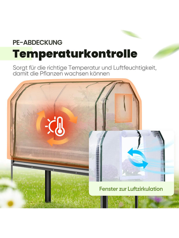 KING BIRD Hochbeet aus Metall Pflanzkasten Blumenbett Frühbeet 120x60x137 cm