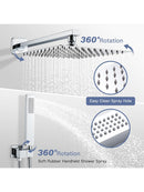 Solepearl 10 Zoll Regendusche Unterputz Duscharmatur Duschsystem Chrom 25 x 25cm-3