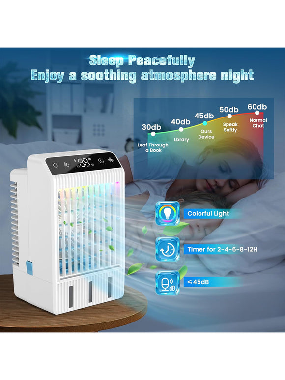 Mobile Klimaanlage 1000 ml Tank Leise Timerfunktion 4 Geschwindigkeiten LED