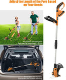 21V Akku Rasentrimmer Freischneider Bürstenlos 2x Akku Teleskoprohr Verstellbar-5