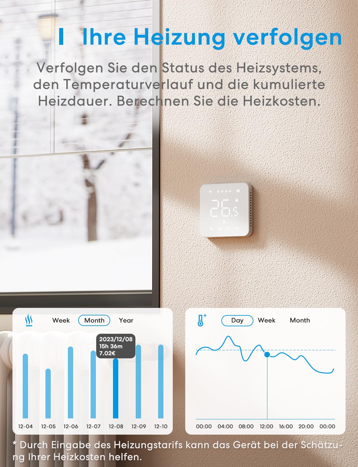 Meross Smart Boiler WLAN Heizungsthermostat MTS200 Apple Google I15214