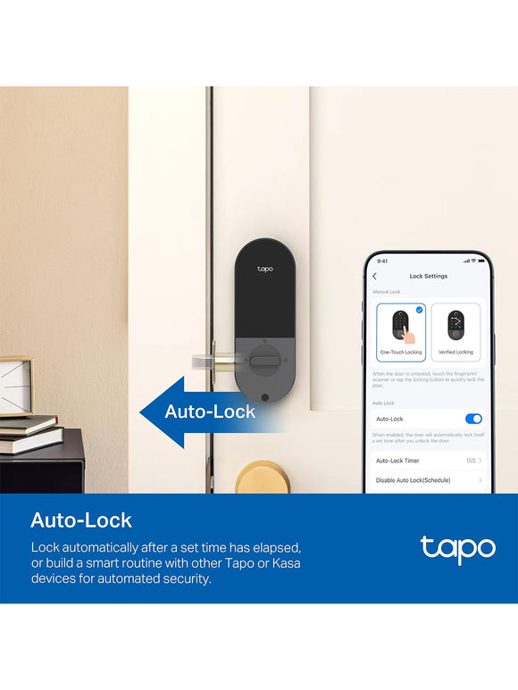 TP-Link Tapo Smart-Türschloss Riegel Schlüssellos Fingerabdruckerkennung App