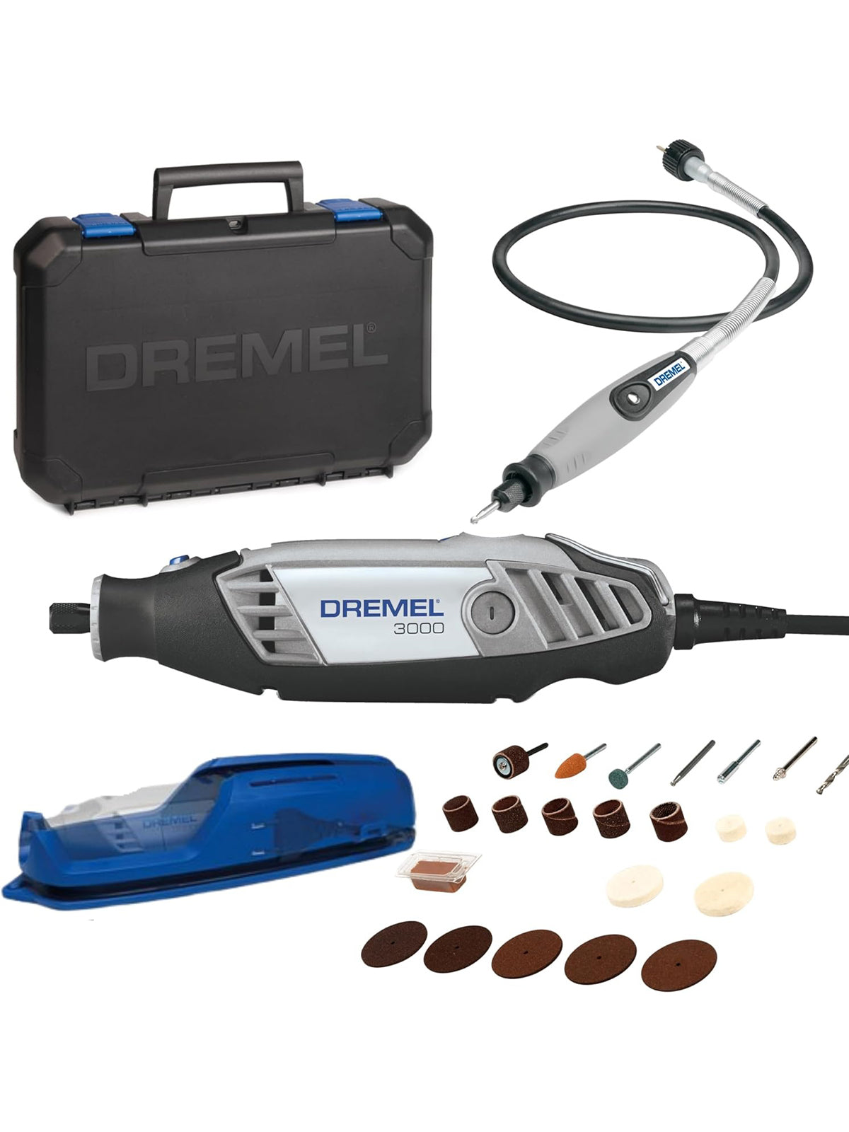 Dremel 3000 Multifunktionswerkzeug 130W Set mit Zubehör 10.000-33.000 U/min