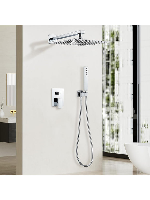 Solepearl 10 Zoll Regendusche Unterputz Duscharmatur Duschsystem Chrom 25 x 25cm