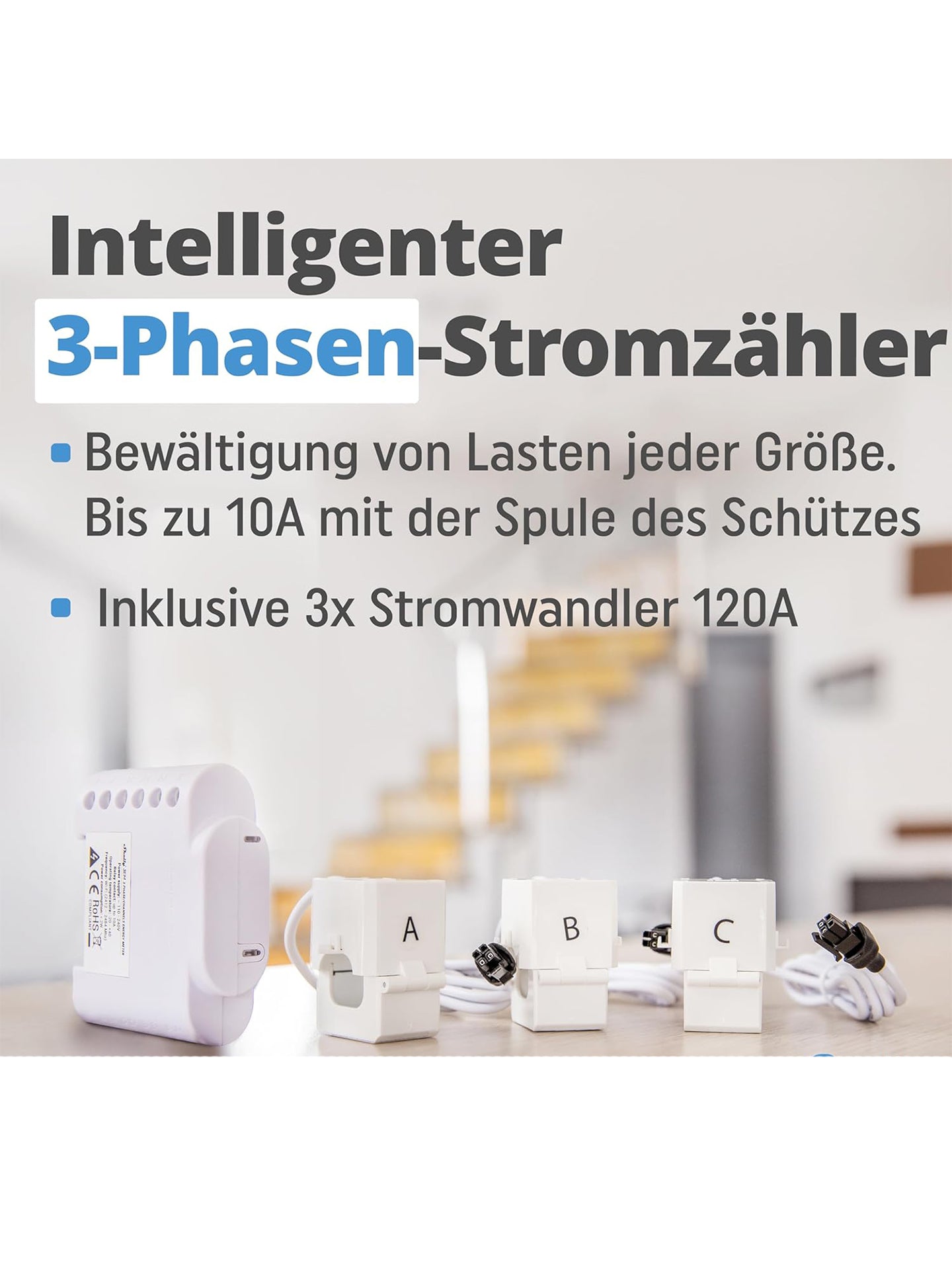 Shelly 3EM Wlan-gesteuerter 3 Kanal Relaisschalter Energiemessung Alexa Google