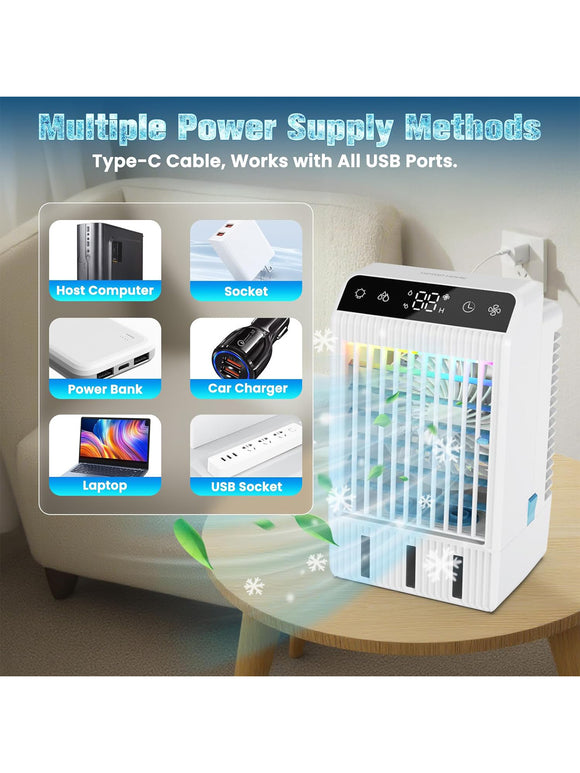 Mobile Klimaanlage 1000 ml Tank Leise Timerfunktion 4 Geschwindigkeiten LED