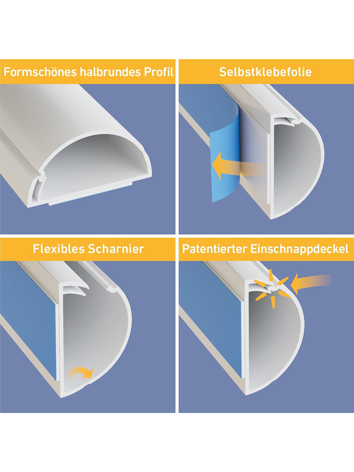 20x D-Line 1D3015W-2PK Mini Kabelkanal Selbstklebend 30mm x 15mm x 1-Meter