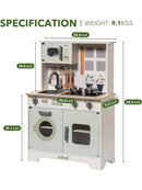 ROBUD Kinderküche Spielküchenset aus Holz für Kinder Zubehör Pfannen Wasserhahn-7