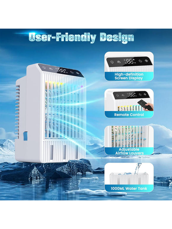 Mobile Klimaanlage 1000 ml Tank Leise Timerfunktion 4 Geschwindigkeiten LED