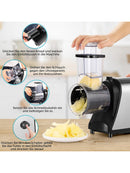 Nictemaw Gemüseschneider Gemüsehobel Elektrisch Edelstahl 250W L-Size 5 Klingen-4