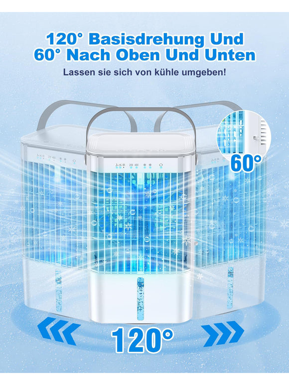 Mobile Klimaanlage 4 in 1 Energiesparend Mini Luftkühler LED 1200 ml 3 Stufen
