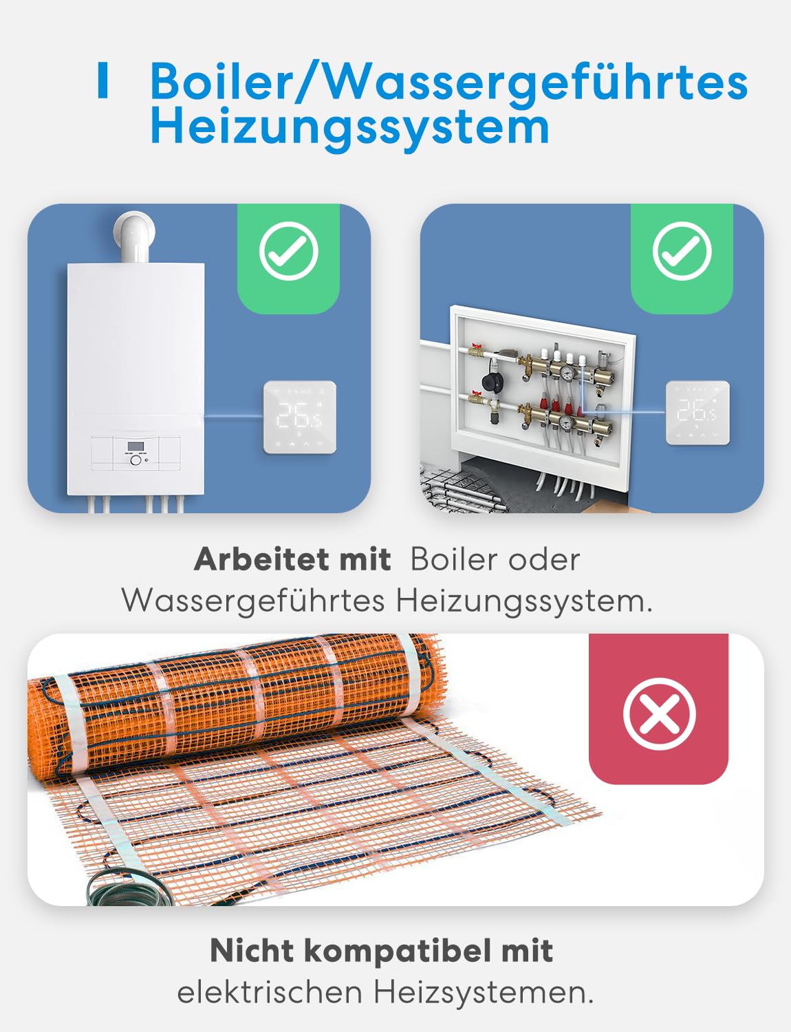Meross Smart Boiler WLAN Heizungsthermostat MTS200 Apple Google I15214