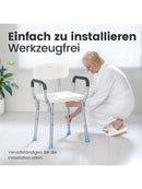 HEAO Duschstuhl mit Rückenlehne und Armlehnen höhenverstellbar 41-53cm bis 136kg-6
